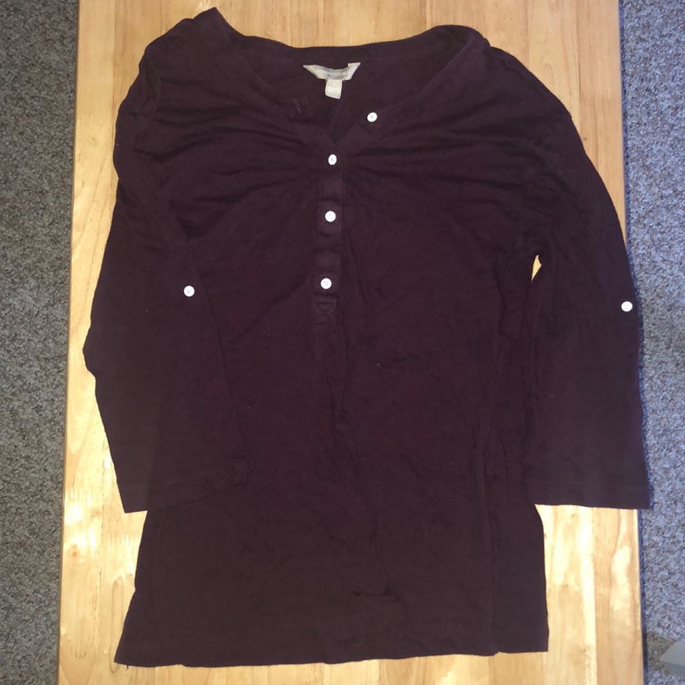 Banana republic button up maroon shirt